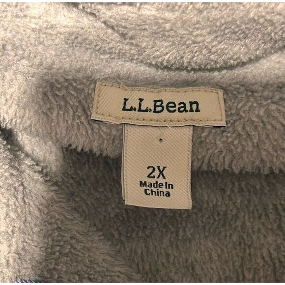 LL Bean Hoodie Womens 2X Blue Plaid Flannel Shacket Shirt Jacket Fleece Lined - Picture 3 of 8